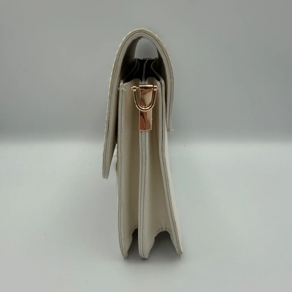 SN&F Fashion Sen Nai Small Purse White Brown Retro Strap Crossbody